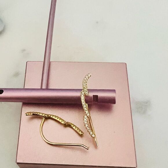 ADORNIA Swarovski Crystal Climber Earrings,‎ Diamonds, Gold, NWT - Picture 11 of 11